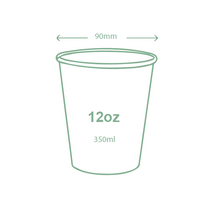 Cargar imagen en el visor de la galería, Taza de papel de café con pared ondulada revestida y revestida de 12 oz / 350 ml