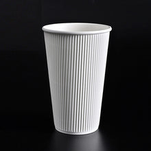 Cargar imagen en el visor de la galería, Taza de papel de café con pared ondulada revestida y revestida de 16 oz / 480 ml
