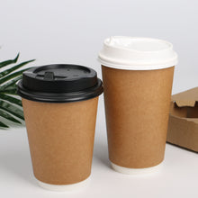 Cargar imagen en el visor de la galería, Vaso kraft marrón de doble pared de 12oz / 400ml