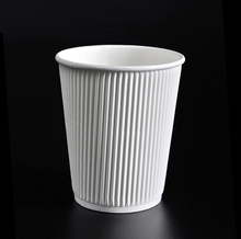 Cargar imagen en el visor de la galería, Taza de papel de café con pared ondulada revestida y revestida de 8 oz / 280 ml