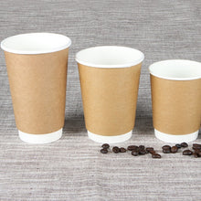 Cargar imagen en el visor de la galería, Vaso kraft marrón de doble pared de 12oz / 400ml