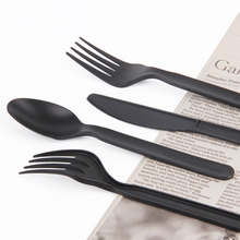 Cargar imagen en el visor de la galería, 6.5in compostable CPLA spoon, black