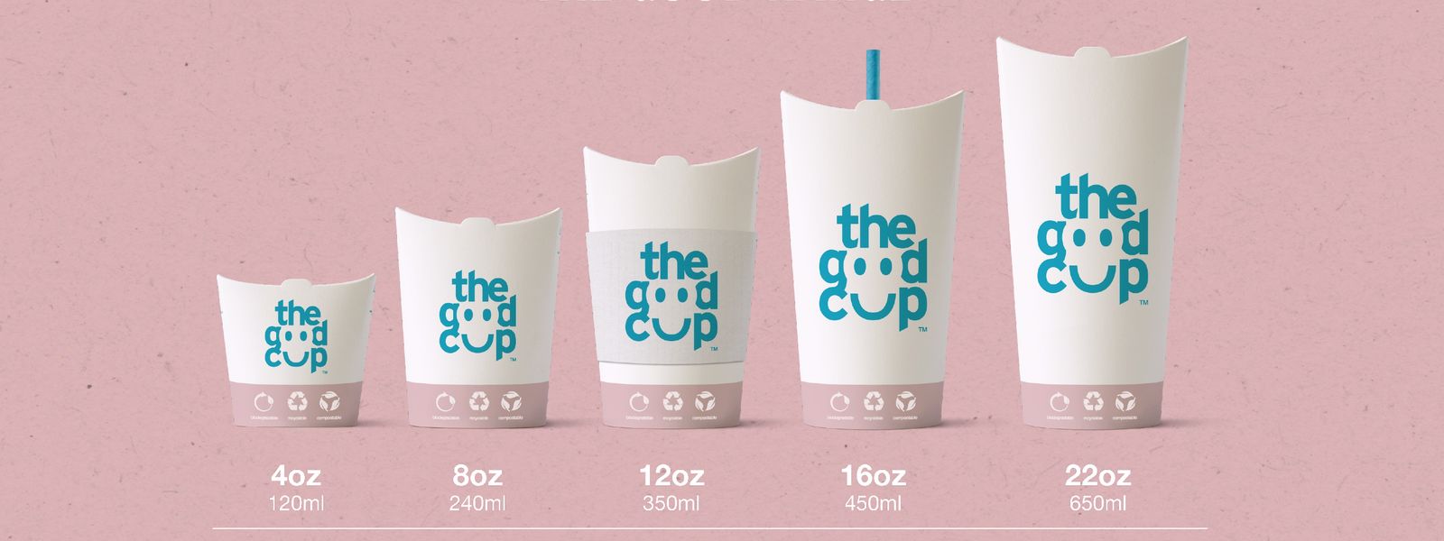 La gamme The Good Cup du 4 oz au 22 oz