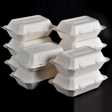 Load image into Gallery viewer, 9 x 6in large bagasse clamshell
